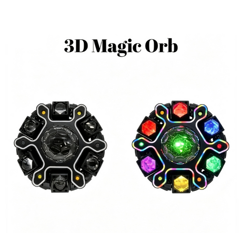 3D RGB Rotating Beam Light | Music Sync Party Lamp