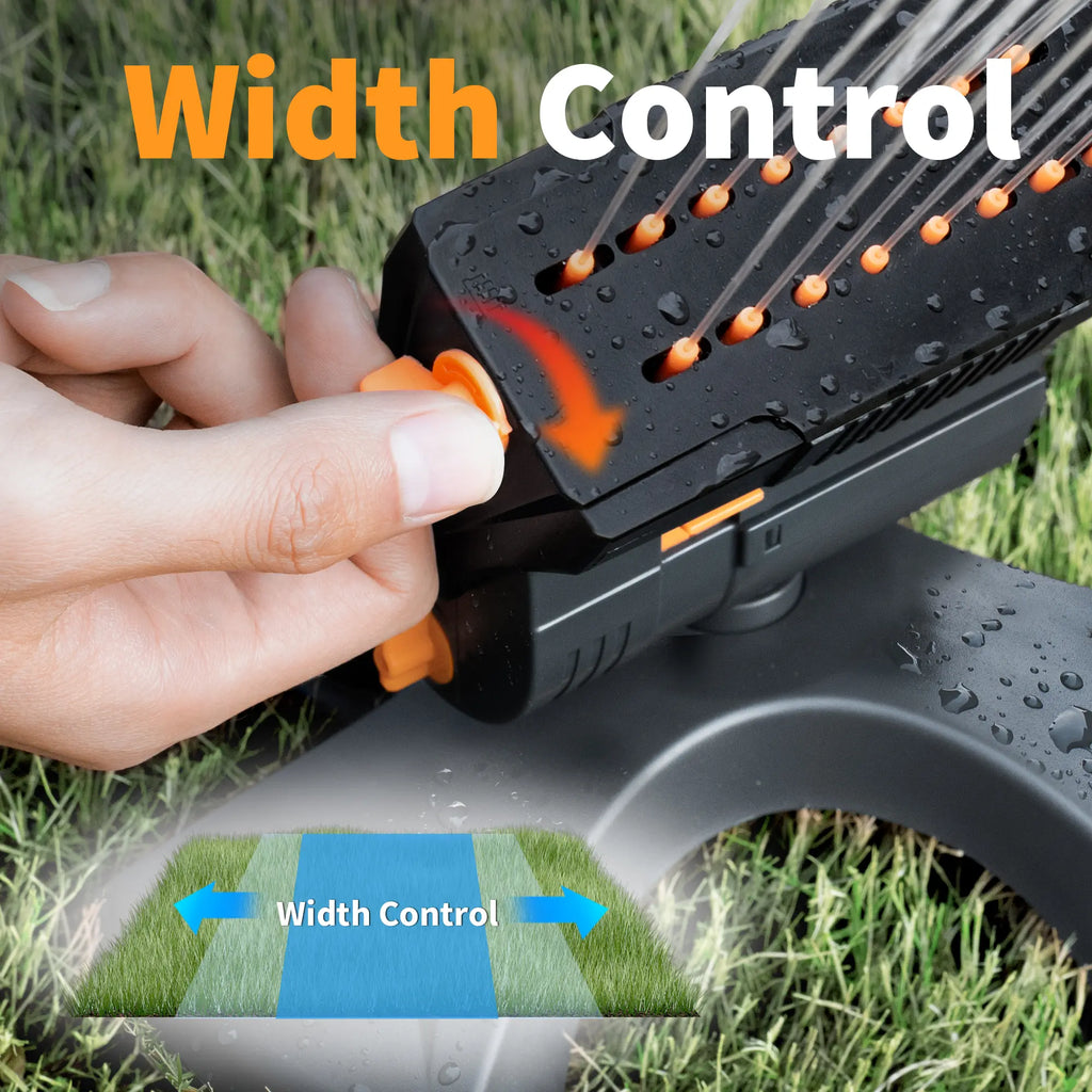Automatic Garden Sprinkler System  Heavy-Duty Base • Adjustable Spray Width, Range & Flow