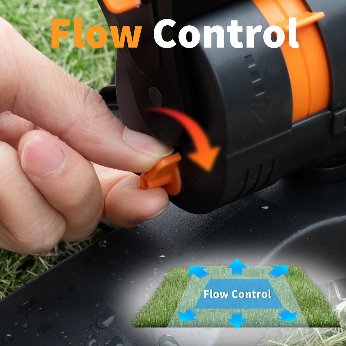 Automatic Garden Sprinkler System  Heavy-Duty Base • Adjustable Spray Width, Range & Flow