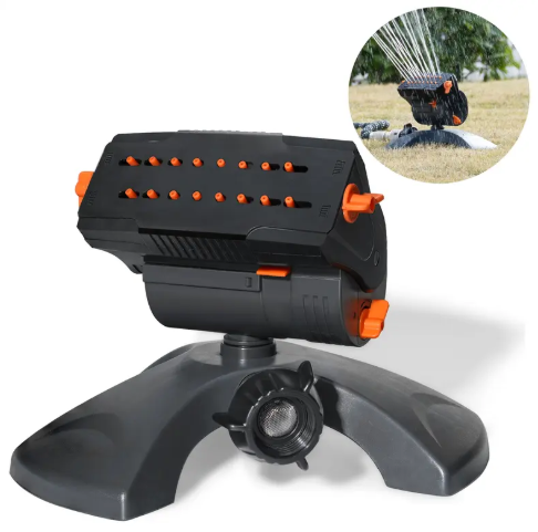 Automatic Garden Sprinkler System  Heavy-Duty Base • Adjustable Spray Width, Range & Flow