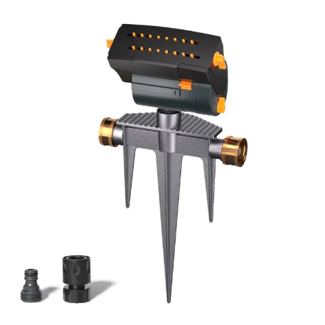 Automatic Garden Sprinkler System  Heavy-Duty Base • Adjustable Spray Width, Range & Flow